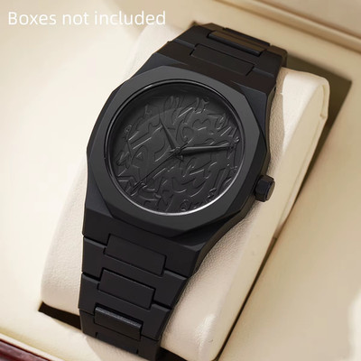 Modern Minimalist Personality Creative All-Black Men'S Watch Arabic Digital Spor