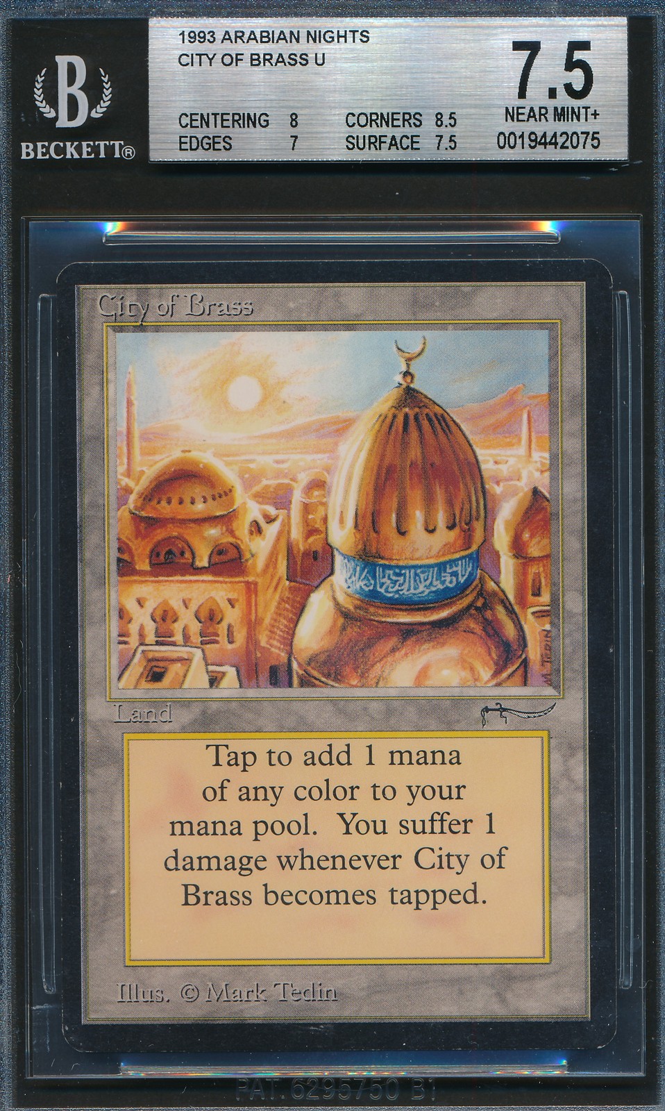 Arabian Nights City of Brass BGS 7,5 Graded Magic Magic The Gathering (2075)