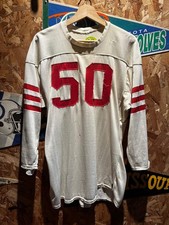 True Vintage 50's 60's American Highschool Durene Football Jersey Red White 50: