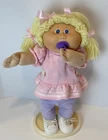1985 Cabbage Patch Kids 16” Girl Doll Blonde Hair, Blue Eyes, HM6, Pacifier
