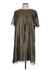 H By Halston Women Gold Casual Dress L