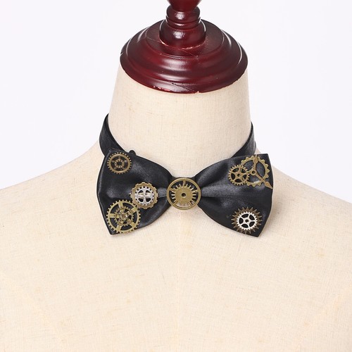 Steampunk Mens Bow Tie with gear Victorian Gear Bowtie Retro Punk Tie for Men - Picture 4 of 21