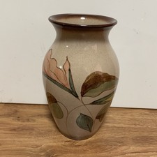 Vintage Denby Vase ‘Bouquet’ Hand Painted Floral Stoneware 16.5cms Tall