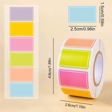 500 Waterproof Colored Labels Stickers Color-Coding Removable Labels Solid Color