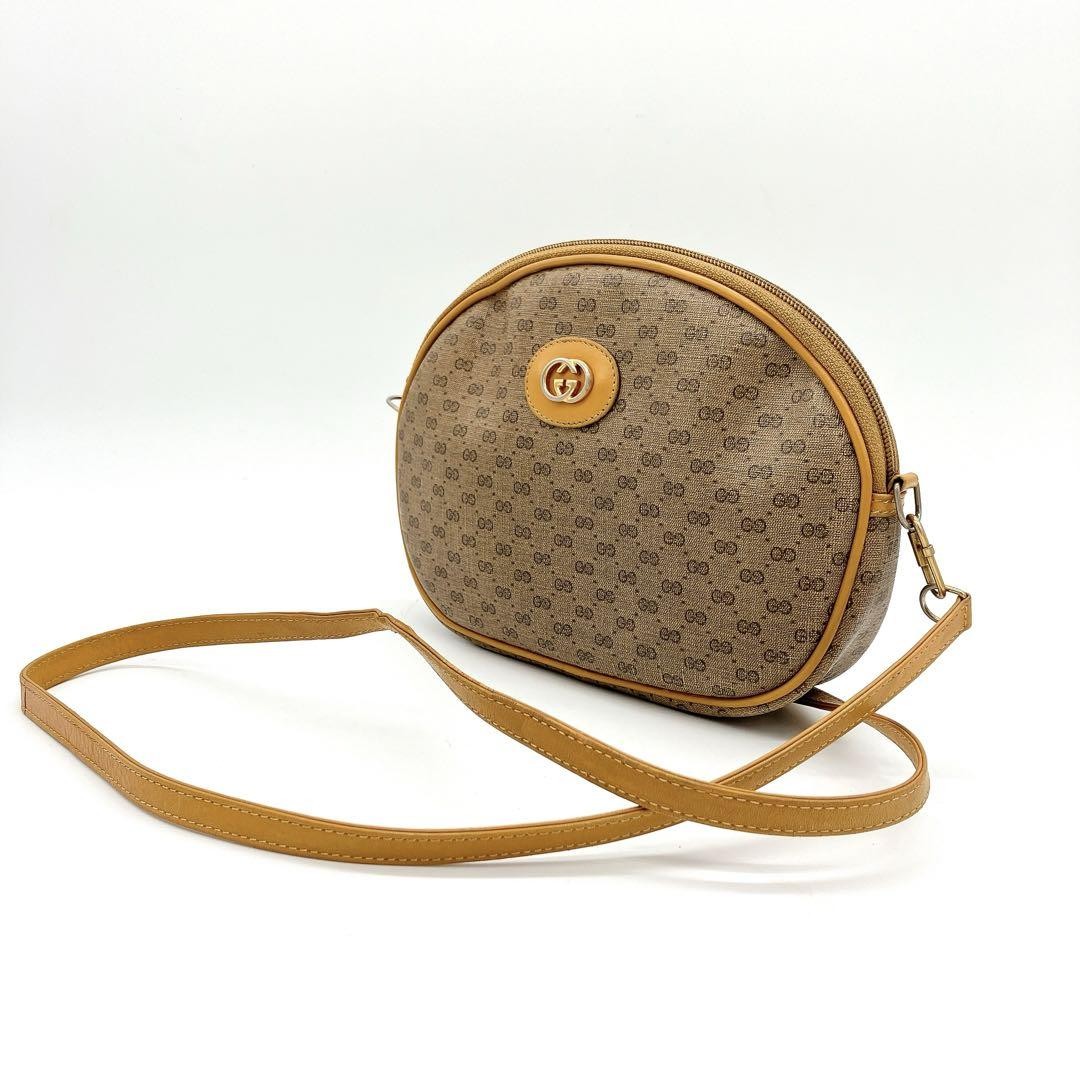 GUCCI Micro GG Shoulder Bag in Brown PVC with GG Hardware