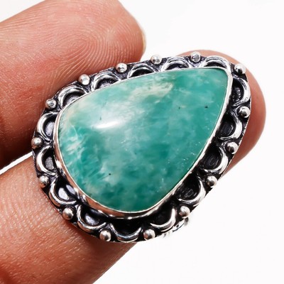 Amazonite Gemstone Ring Handmade Unique Thanksgiving Gift Jewelry 8.50'' MXR 7227