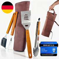 Grillset FüR MäNner Geschenk - Premium Grill Set Mit Ledertasche, Grillbesteck &