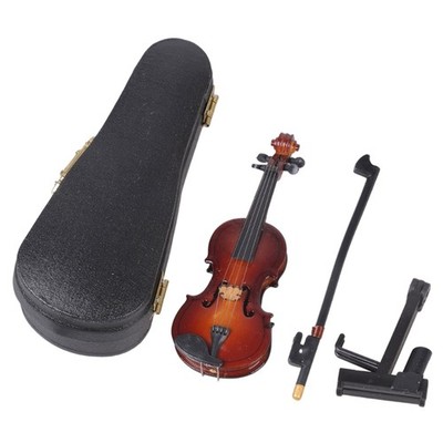 Miniature Violin Stand Model Dollhouses Accessories Role Play Violin Toy