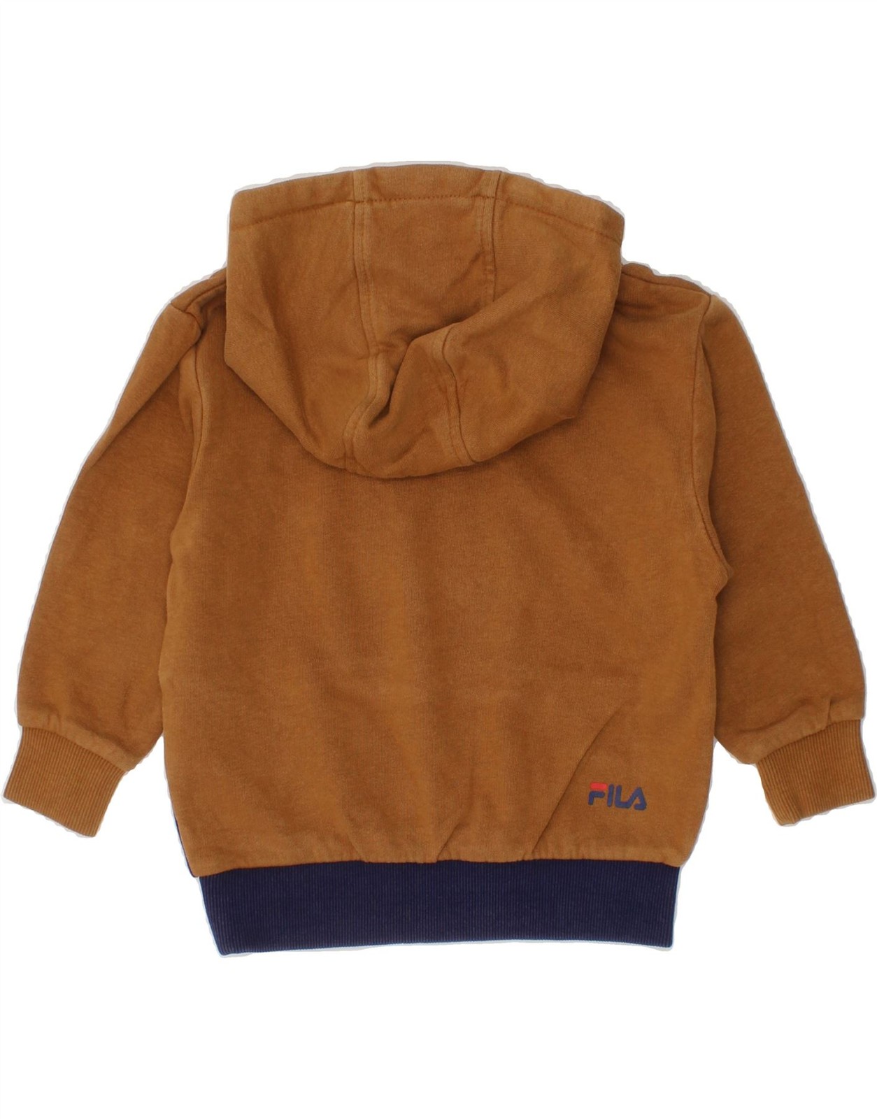Felpa con cappuccio grafica FILA bambino ragazzo 18 24 mesi marrone colorblock cotone HY08