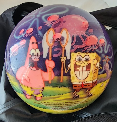 2008 Spongebob Squarepants Bowling Ball with Bag - Picture 2 of 6