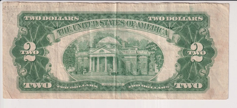 TWO DOLLAR FEDERAL RESERVE NOTE UNITED STATES OF AMERICA SERIES 1953 C $2 BILL - Image 2 of 2