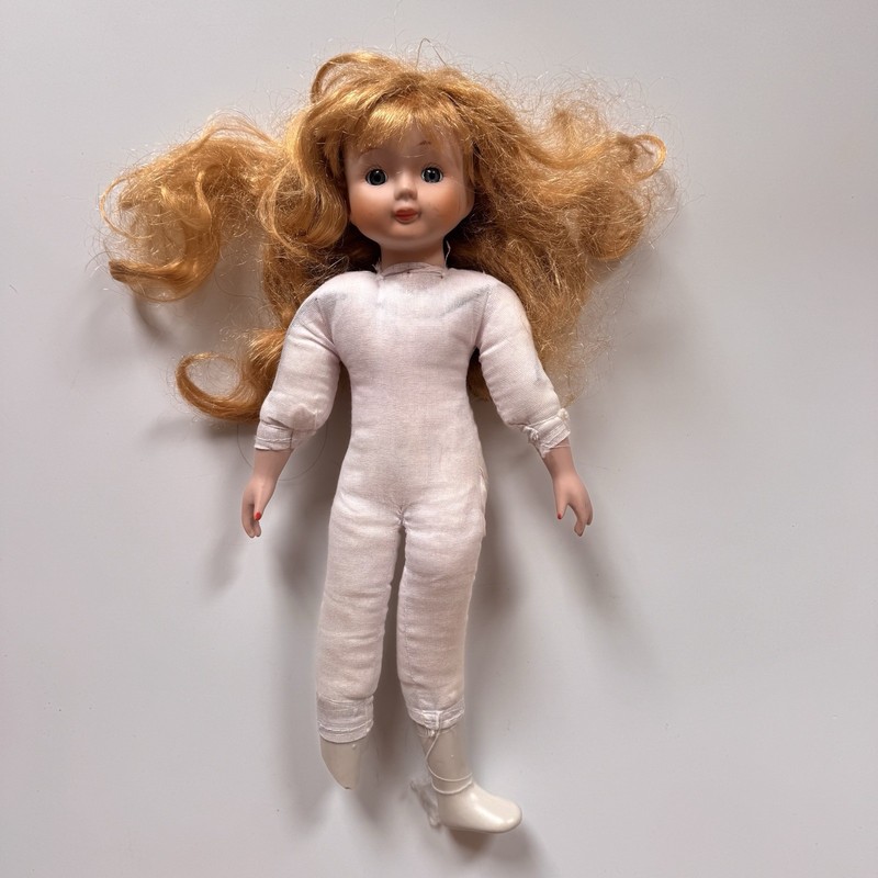 Porcelain Doll With Broken Foot, Messy Hair, No Clothes, As Is