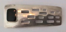 Vintage Boma Sterling Onyx Pin Brooch