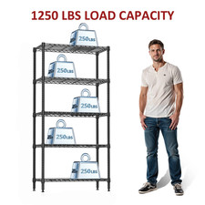 61.5"H Heavy Duty Shelving Storage Shelves 5 Tier Metal Shelving Units Shelves