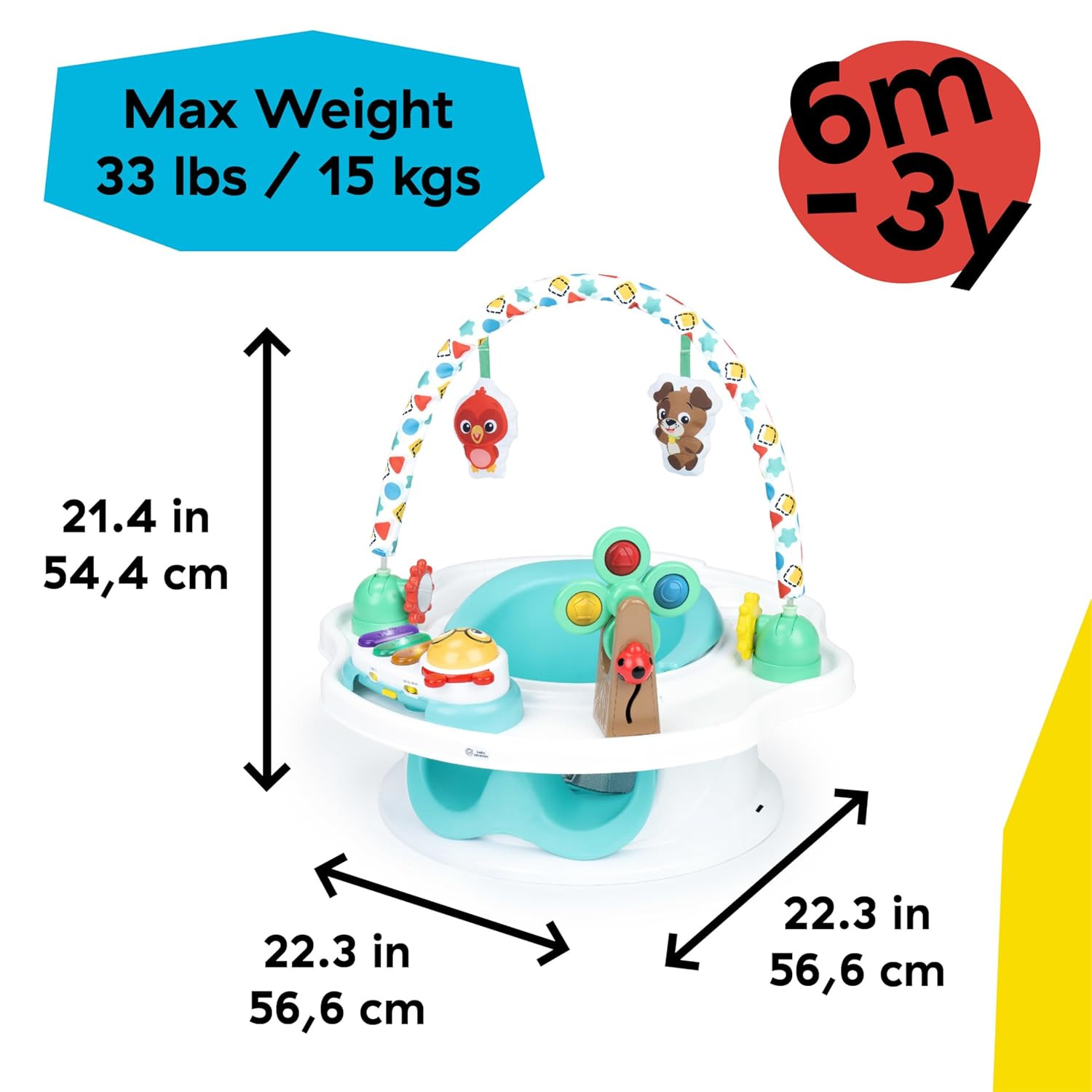 Superseat Touch of Tunes 3-In-1 Activity Seat, with Music & Lights, Ages 6 Month