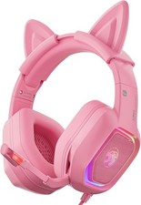 Gaming Headset with Detachable Cat Ears, Compatible with PS4 PS5 Xbox One PC ...