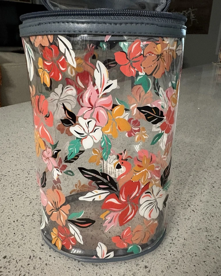 Bolso de loción transparente Vera Bradley redondo floral playa tesoros viaje Foto 2 de 4