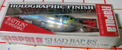 Rapala Shad Rap Rattlin' Suspending HSRRS-5 HBSD, Hologr Blue, 2'', 5/16oz - NIB