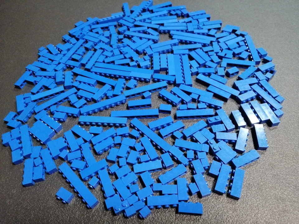 LEGO 300 Stück Legosteine einreihige Steine blau / Stangen Sammlung Bricks blue - Bild 3 von 4