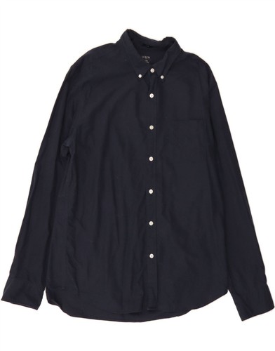J. CREW Mens Flex Oxford Slim Shirt XL Navy Blue Cotton CP01