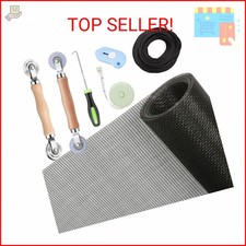 Windows Screen and Screen Door Repair Kit, 48"x118" Charcoal Fiberglass Mesh wit