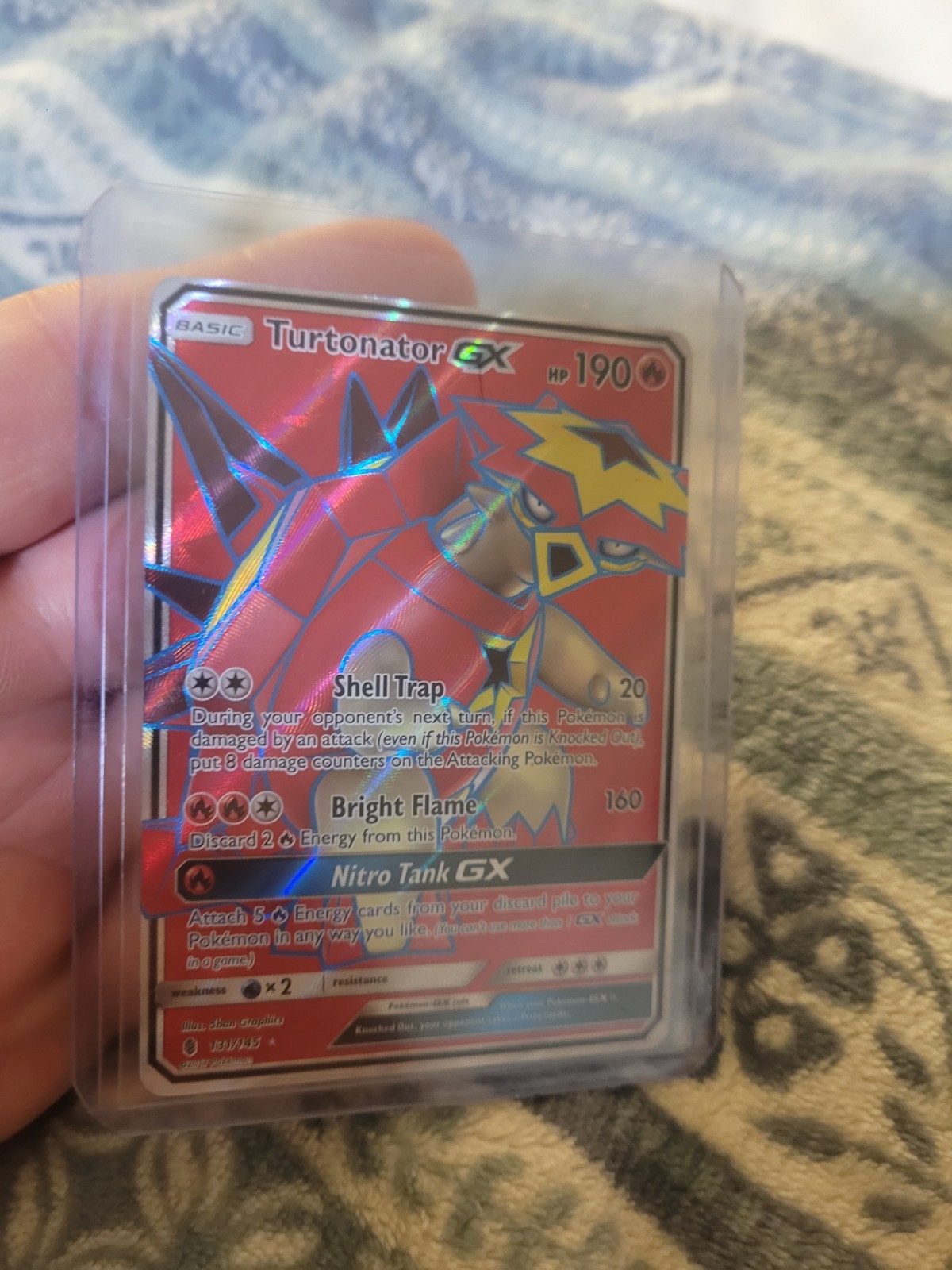 Pokemon - Turtonator GX 131/145 - SM Guardians Rising - Full Art Textured - LP