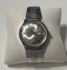 Vintage 35mm Timex Automatic Marlin Viscount Silver Tone Original Bracelet WORKS