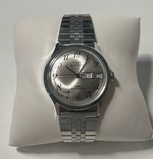 Bracciale Vintage 35mm Timex Automatico Marlin Viscount Tono Argento Originale FUNZIONANTE