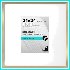 24x24 Picture Frame with Polished Plexiglass - Use as 11x14 Frame with Mat or...