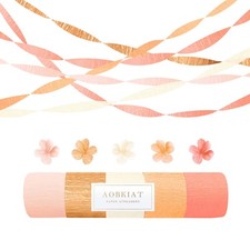 Streamers Party Decorations,5 Rolls Pastel Pink Gold Orange Color