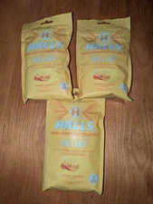 LOT (3) BAGS HALLS COUGH & SORE THROAT RELIEF HONEY LEMON 30 DROPS EA. EXP 10/26