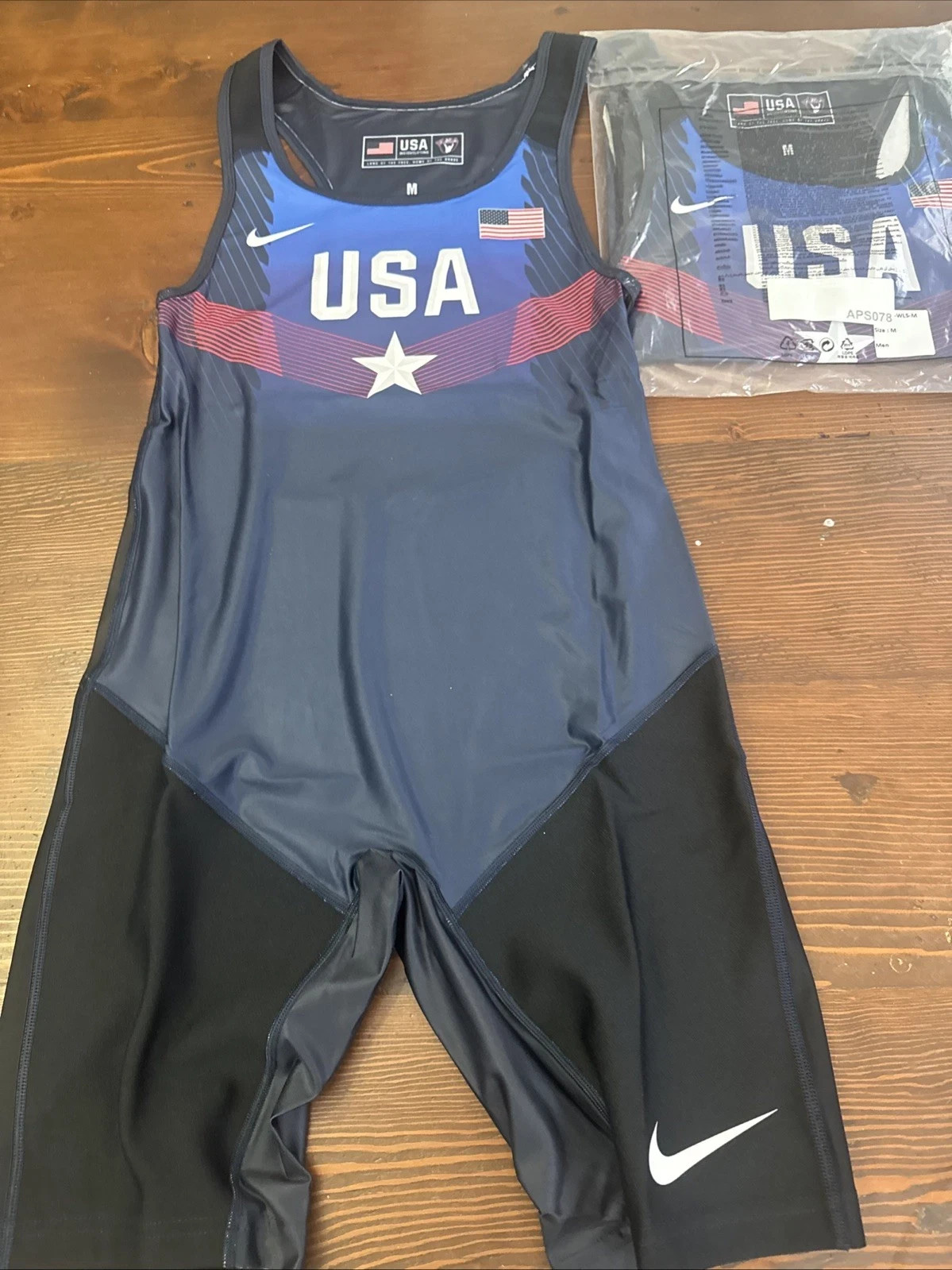 Nike USA Weightlifting / wrestling Singlet Gym Stars Team Men’s size sizes