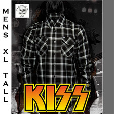 DIXXON FLANNEL x KISS DRESSED TO KILL Flannel Shirt Collab - Men's XLT , XL Tall