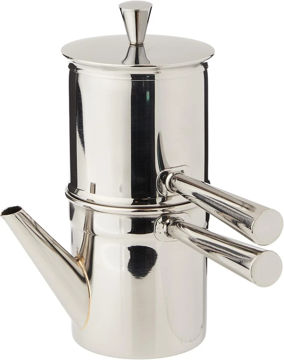 Cafetera napolitana, acero inoxidable, plateada, 1-2 tazas