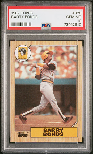 1987 Topps #320 Barry Bonds RC Rookie PSA 10 GEM MINT New Label