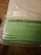 BNWT John Lewis Cotton  Oatmeal Unlined Heavy Curtains 90 X 90 Inches