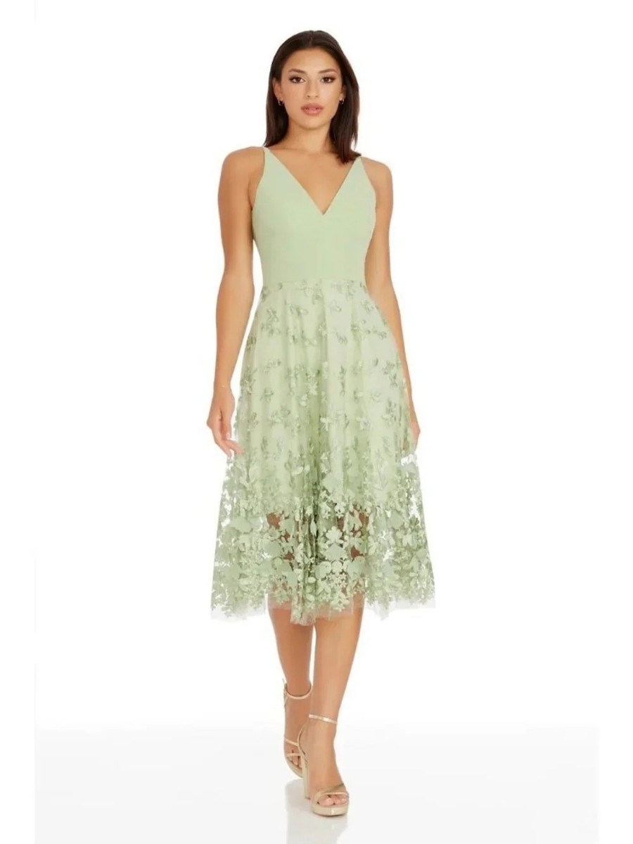 emerald green two piece prom dress Sheer-Corset Long Satin Prom Dress with Flowers– PromGirl
