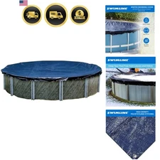 Pool Cover Heavy Duty Winter Cover for Above Ground Pools 28FT Blue Black