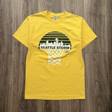 Seattle Storm Men’s Medium Jerzees T-shirt Yellow Graphic Skyline Basketball
