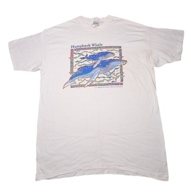 LL Bean Maine Edition Audubon Tee Humpback Whale Size Large Single Stitch USA 