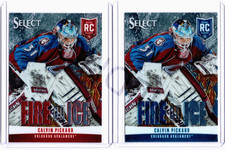 2013-14 Panini Select Fire on Ice Rookies Calvin Pickard RED & BLUE Variant Lot