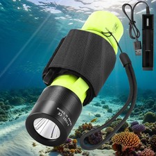 Waterproof Scuba Diving Flashlight Underwater 80ft Diving Snorkeling Torch Light