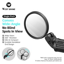 Espejo retrovisor para bicicleta WEST BIKING 360° convexo para ciclismo barra espejo 1 pieza