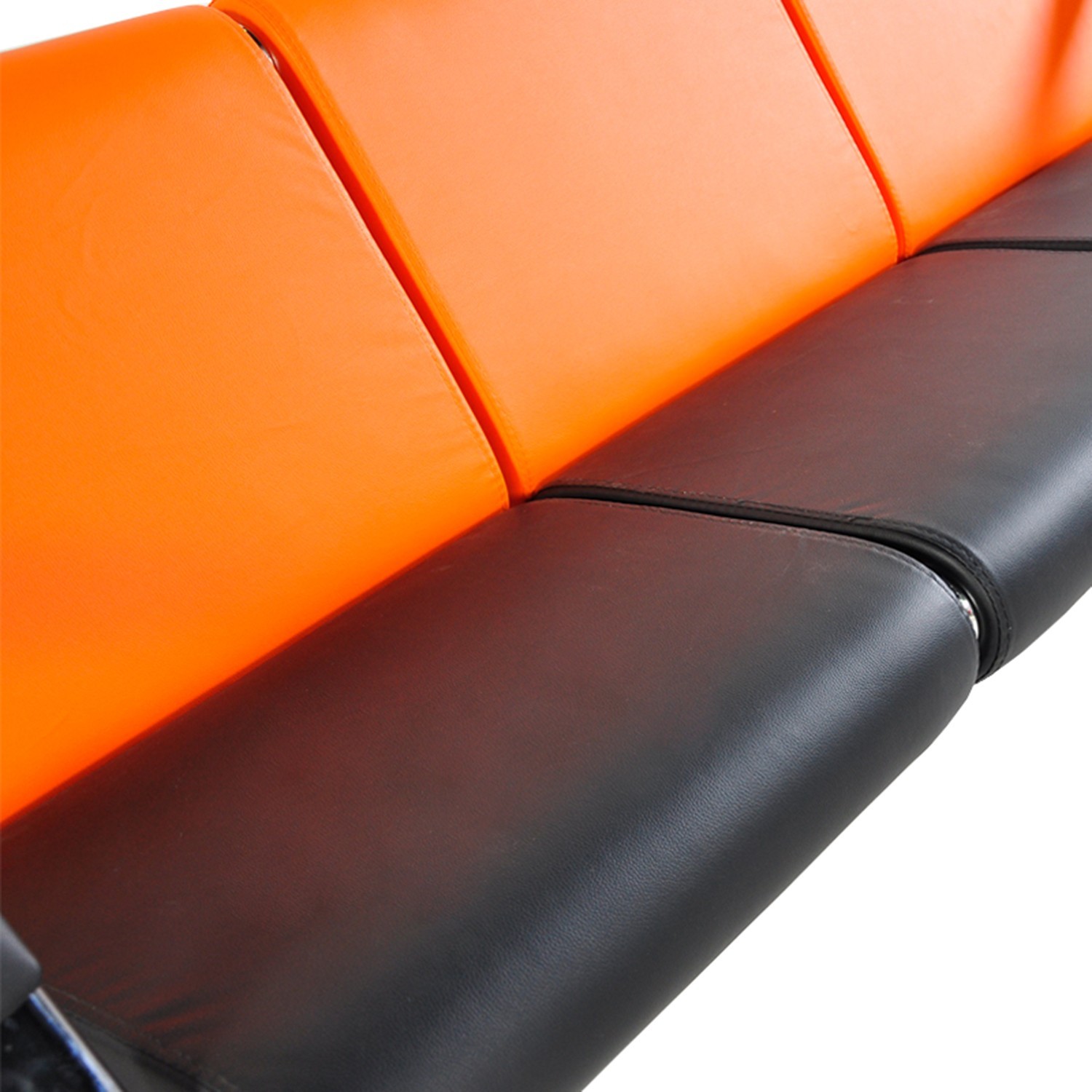 3-Seat Reception Chair Airport Office Visitor Guest Waiting Room Bench Orange
