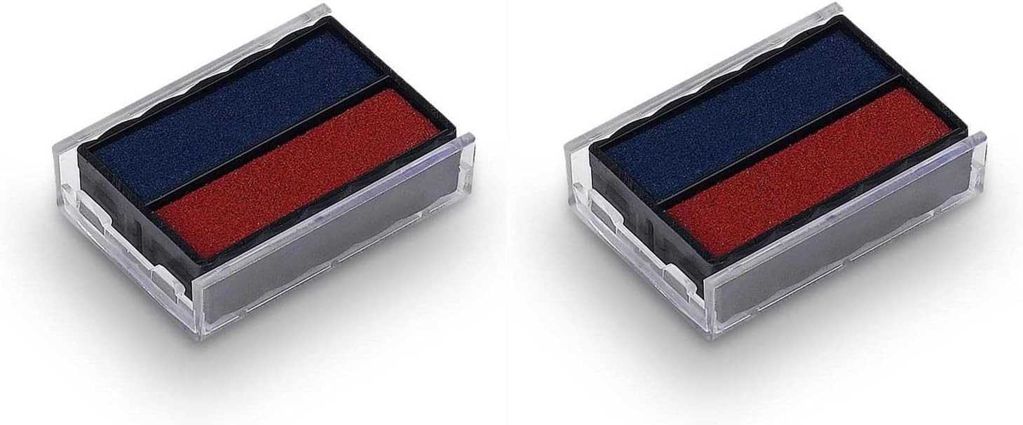 Trodat Replacement Ink Pads 6/4850 - Pack of 2 - Red/Blue Ink - For The Printy