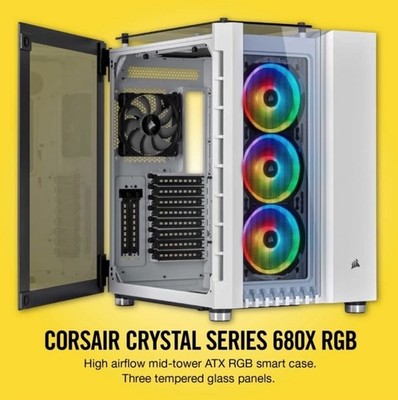 Corsair Crystal 680X RGB Gaming Gehäuse -Weiß (CC-9011169-WW)