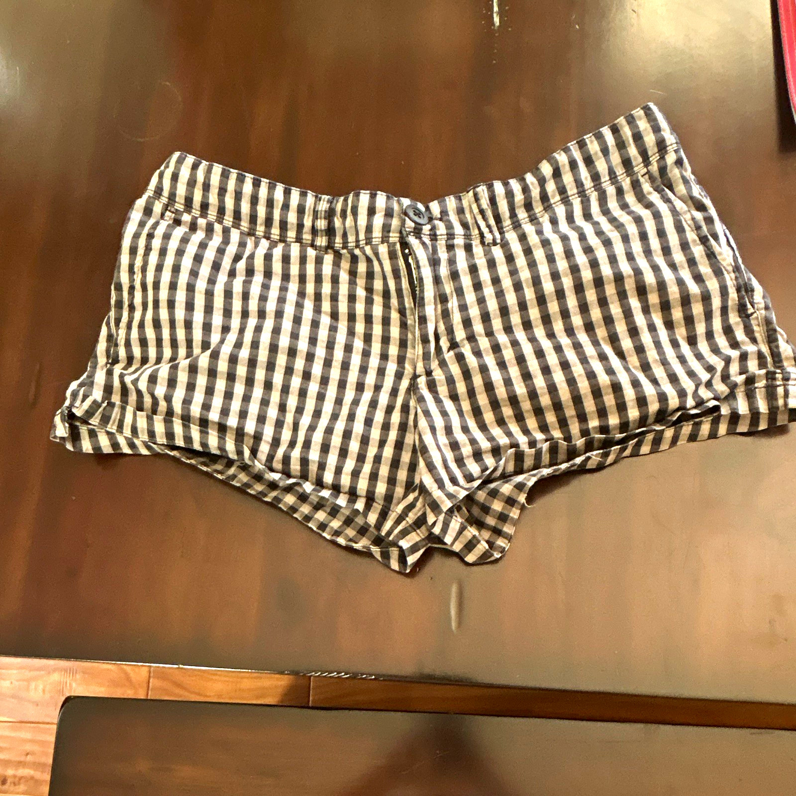 Nike The Athletic Dept. Gray Black White Gingham Chino Shorts Women’s Size M