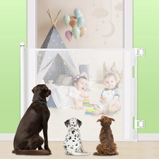 Retractable Baby Gate for Stairs Doorways, 33" Tall Extends to 55" Wide
