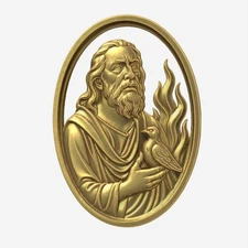 Prophet Elijah with Raven STL 3D Model Relief For CNC Router Printer Laser