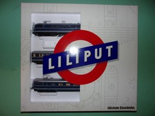 LILIPUT coffret 3 éléments automotrice diesel VT 06 bleu/gris DB 126-03 NEUF